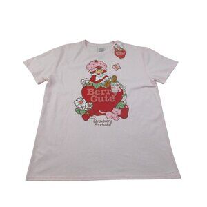 Strawberry Shortcake T-Shirt Pink‎ Berry Cute Graphic Print Crew Neck